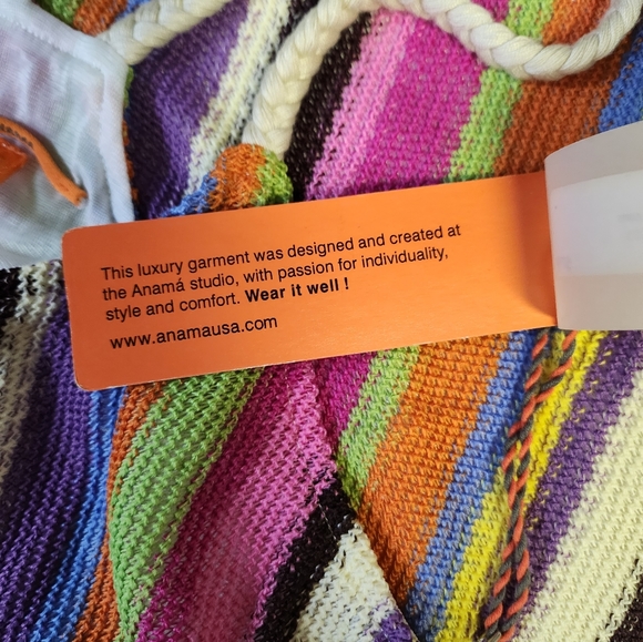 Anama Crochet Striped Mini Dress Swimswuit Coverup Resortwear Summer NWT Small - Picture 12 of 15